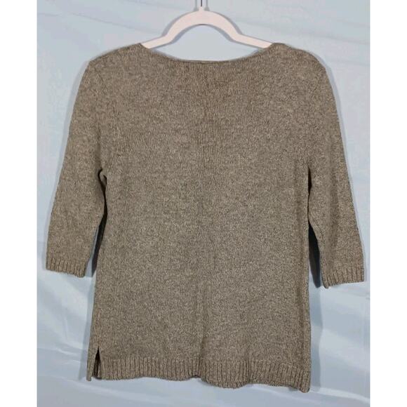 Style & Co Women's PL Gray Metal Embellished 3/4 Sleeve Sweater Cotton Rayon - Picture 6 of 6